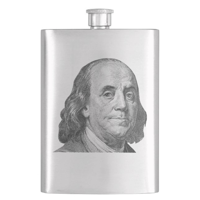 100 dollars, Benjamin Franklin Hip Flask (Front)