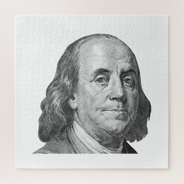 100 dollars, Benjamin Franklin Jigsaw Puzzle (Vertical)