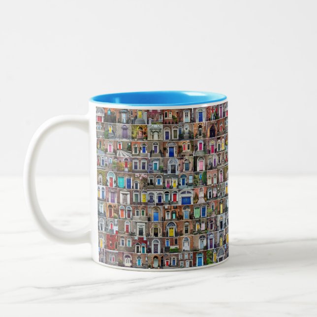 100 Doors of Dublin Ireland Collage Coffee Mug (Left)