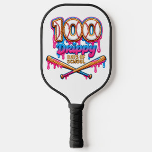 100 Drippy Days of School Baseball Boys Toddler  Pickleball Paddle