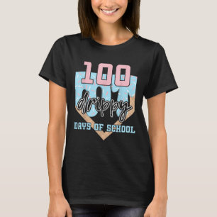 100 Drippy Days Of School Baseball Ice Cream 100th T-Shirt
