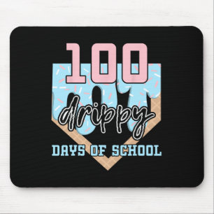 100 Drippy Days Of School Sell Ice Cream 100th Day Mouse Pad