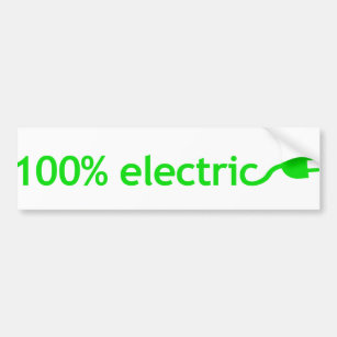 100% Electric Vehicle Bumper Sticker For Your Car