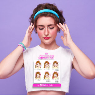 100 Eyebrow Microbalding Aftercare Instruction Pin Business Card