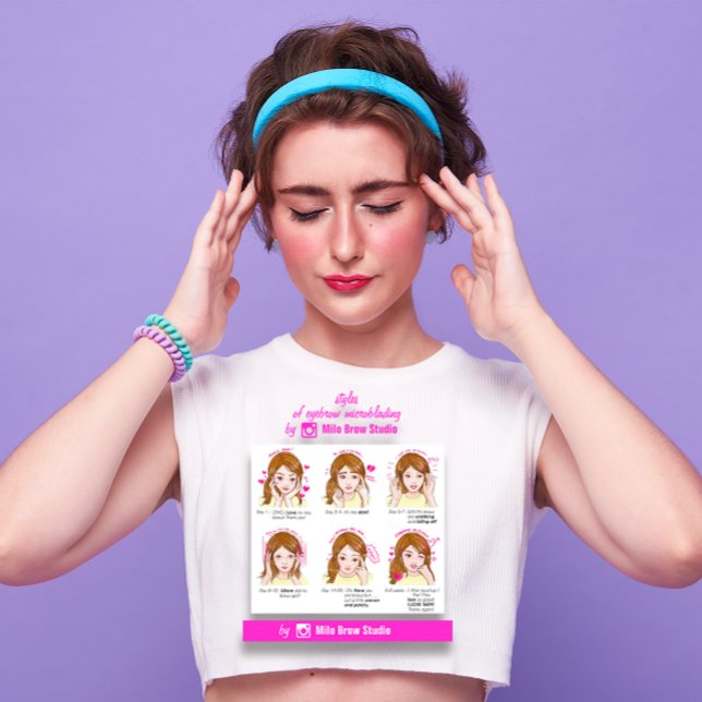 100 Eyebrow Microbalding Aftercare Instruction Pin Business Card (100 Eyebrow Microbalding Aftercare Instruction Pin Business Card)