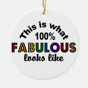 100% FABULOUS ornament, customise Ceramic Tree Decoration