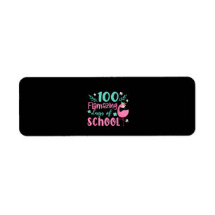 100 Flamazing Days Of School Funny Flamingo Return Address Label