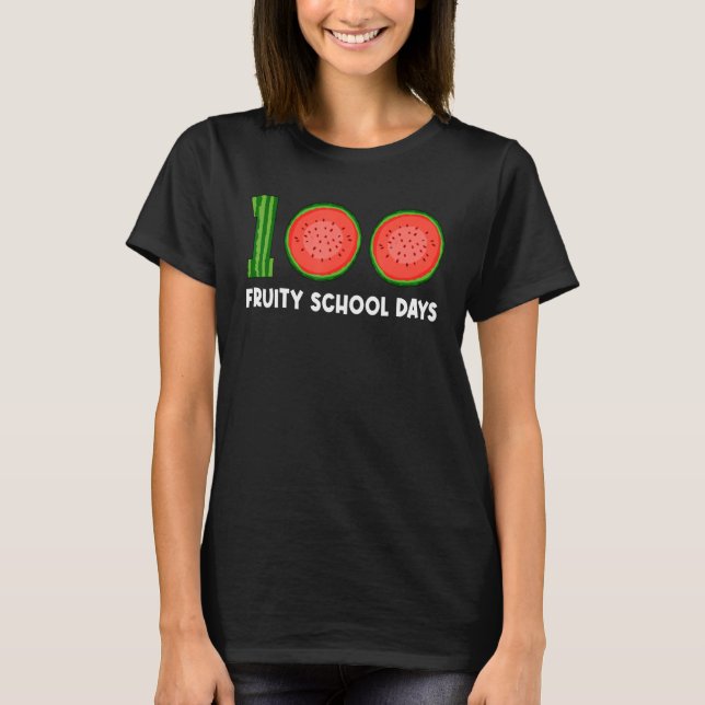 100 Fruity School Days Watermelon Tropical Fruit M T-Shirt (Front)