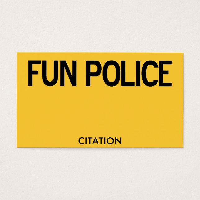 100 Fun Police Citation Business Cards (Front)