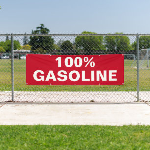 100% Gasoline Business Outdoor Custom Banner Sign
