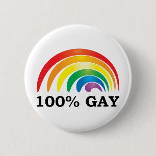 100% Gay 6 Cm Round Badge