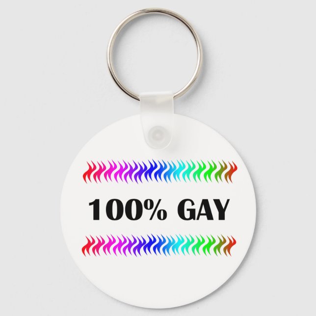 100% Gay Key Ring (Front)