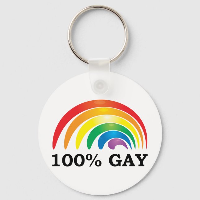 100% Gay Key Ring (Front)