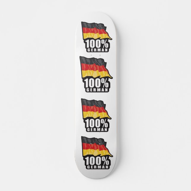 100% German Wavy Flag Design Skateboard (Front)