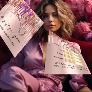 100 Gift Certificate Hairdresser Holograph Drips