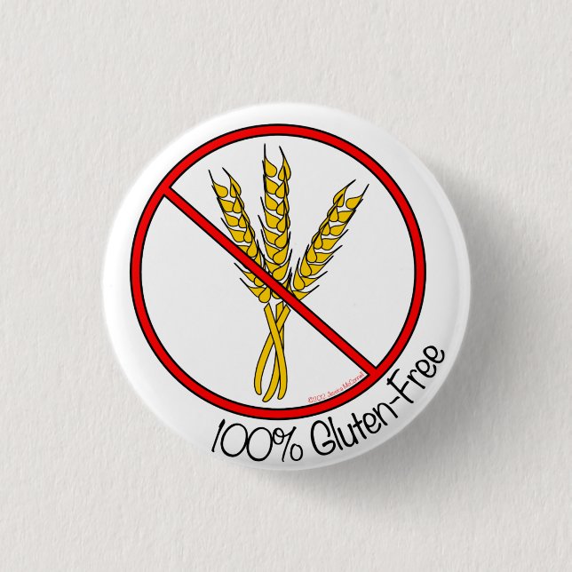 100% Gluten Free 3 Cm Round Badge (Front)