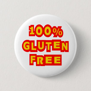 100% Gluten Free 6 Cm Round Badge