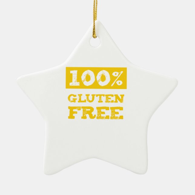 100% Gluten Free Ceramic Ornament (Front)