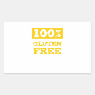 100% Gluten Free Rectangular Sticker