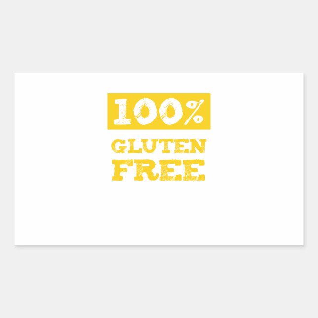 100% Gluten Free Rectangular Sticker (Front)