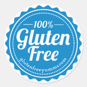 100% Gluten Free Stickers — Blue
