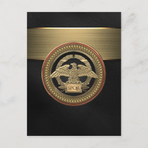 [100] Gold Roman Imperial Eagle on Gold Medallion Postcard
