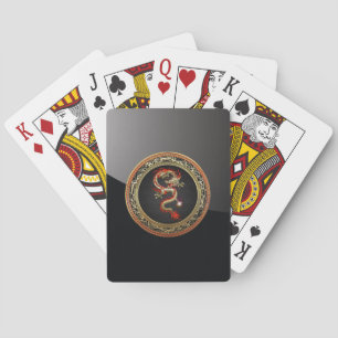 [100] Golden Chinese Dragon Fucanglong Playing Cards