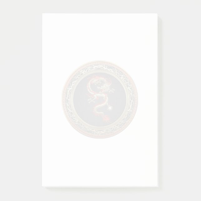[100] Golden Chinese Dragon Fucanglong Post-it Notes (Front)