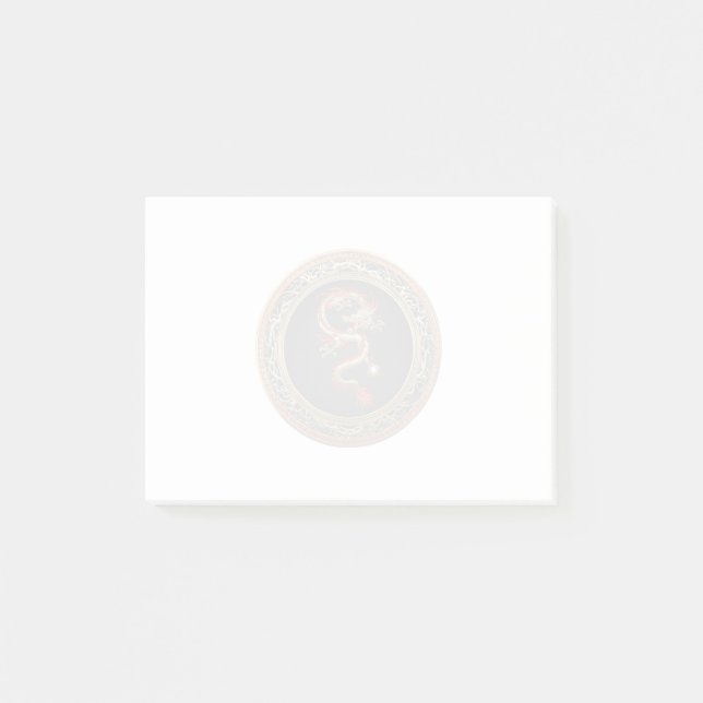 [100] Golden Chinese Dragon Fucanglong Post-it Notes (Front)