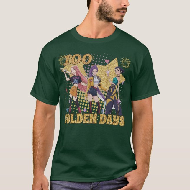 100 Golden Days Shirt, Huntrix Kpop Demon Hunters  T-Shirt (Front)