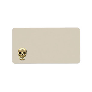 [100] Golden Human Skull Label