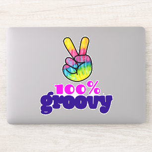 100% Groovy with Rainbow Hand Peace Sign