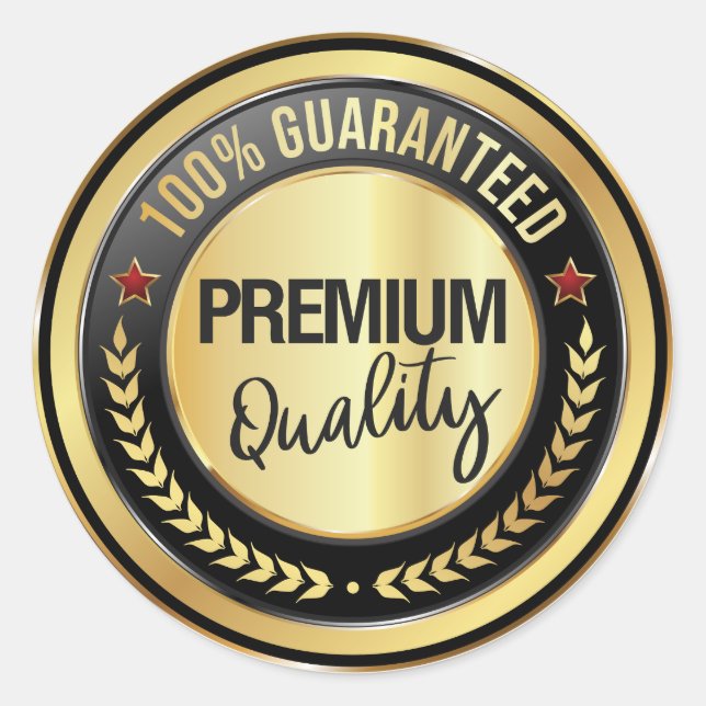 100% Guaranteed Premium Quality Classic Round Sticker (Front)