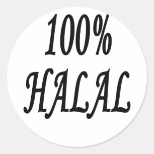 100% HALAL CLASSIC ROUND STICKER