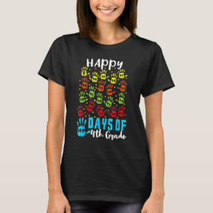 100 Hand Kid 4th Grade Happy 100th Days 100 Days O T-Shirt