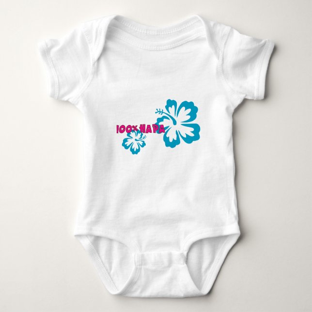 100% Hapa (with Hibiscus) Baby Bodysuit (Front)