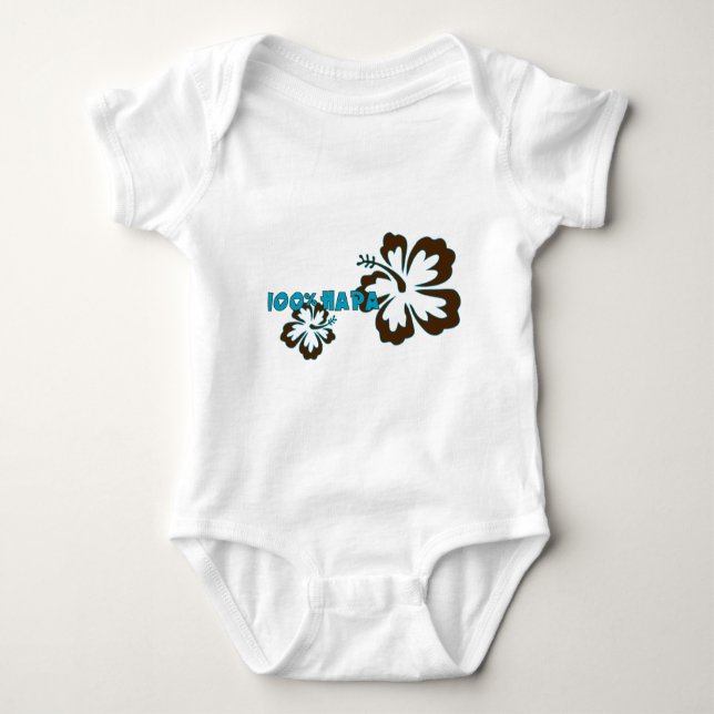 100% Hapa (with Hibiscus) Baby Bodysuit (Front)