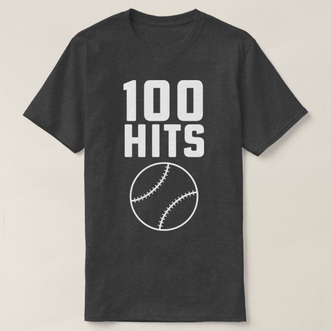 100 Hits Softball Baseball Coach High School Softb T-Shirt (Design Front)