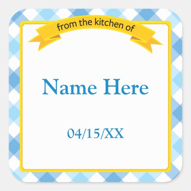 100% Homemade Food label - Blue (Front)