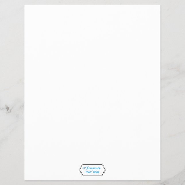 100% Homemade Food Label Flyer (Front)