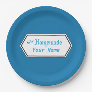 100% Homemade Food Label Paper Plate