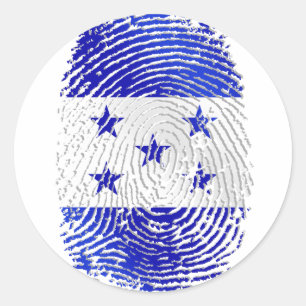 100% Honduran flag of Honduras DNA fingerprint Classic Round Sticker