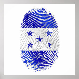 100% Honduran flag of Honduras DNA fingerprint Poster