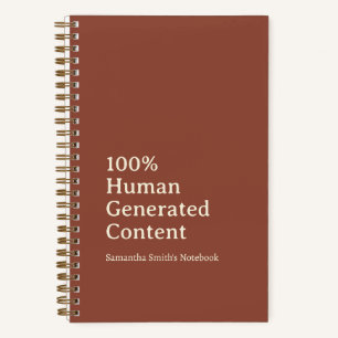 100% Human Generated Content Custom Personalised  Notebook