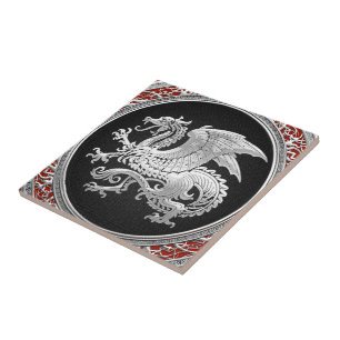[100] Icelandic Dragon, Landvættir [Silver] Tile