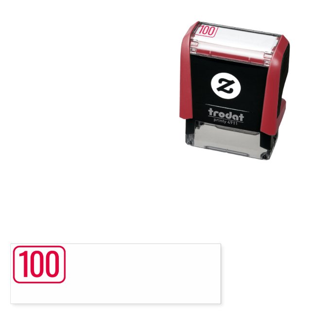 100 in rectangle self-inking stamp (In Situ)