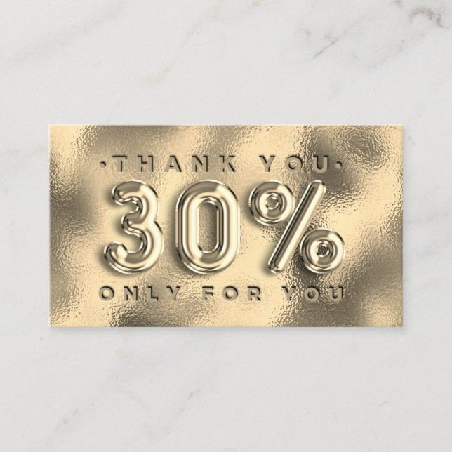 100 INSERT QRCODE 30%OFF Logo Gold Thank YOu (Front)