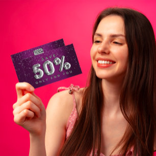 100 INSERT QRCODE 50%OFF Custom Logo Purple Silver