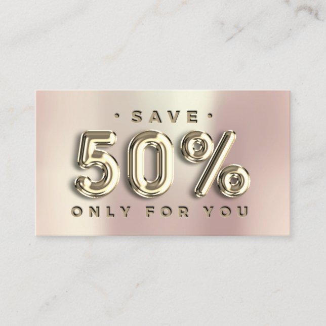 100 INSERT QRCODE 50%OFF Custom Logo Rose Gold (Front)