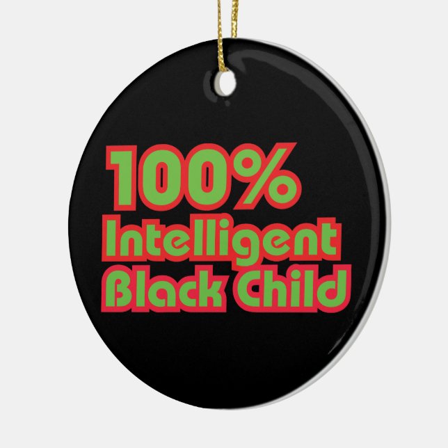100% Intelligent Black Child Ceramic Ornament (Left)